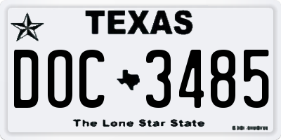 TX license plate DOC3485