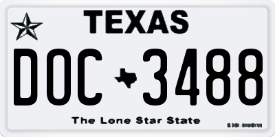 TX license plate DOC3488
