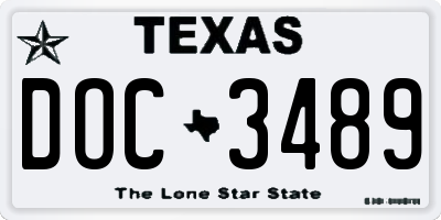 TX license plate DOC3489