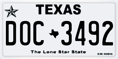 TX license plate DOC3492