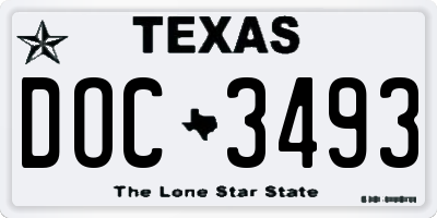 TX license plate DOC3493