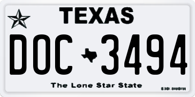 TX license plate DOC3494