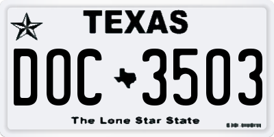 TX license plate DOC3503
