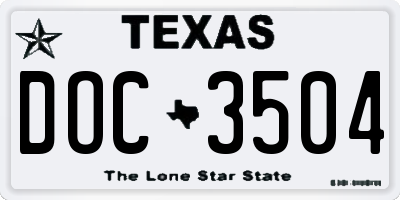 TX license plate DOC3504