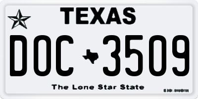 TX license plate DOC3509