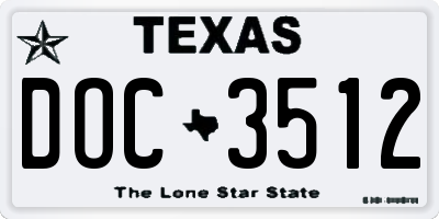 TX license plate DOC3512