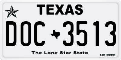 TX license plate DOC3513