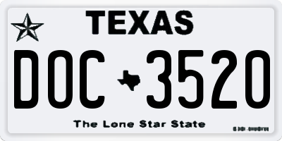 TX license plate DOC3520