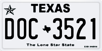 TX license plate DOC3521