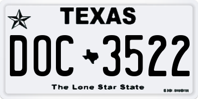 TX license plate DOC3522
