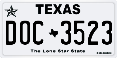 TX license plate DOC3523
