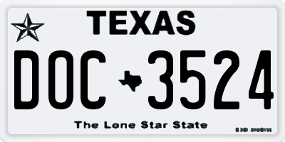 TX license plate DOC3524