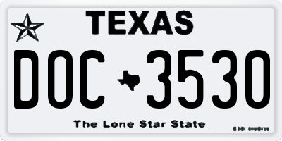 TX license plate DOC3530