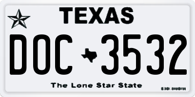 TX license plate DOC3532