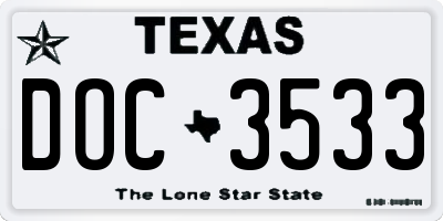 TX license plate DOC3533