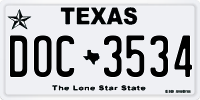 TX license plate DOC3534