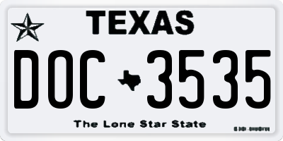 TX license plate DOC3535