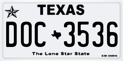 TX license plate DOC3536