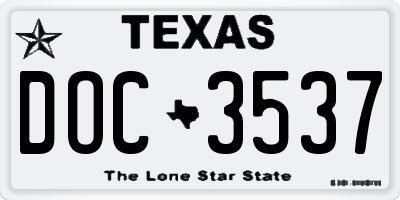 TX license plate DOC3537