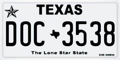 TX license plate DOC3538