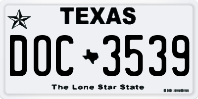 TX license plate DOC3539