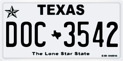 TX license plate DOC3542