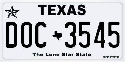 TX license plate DOC3545