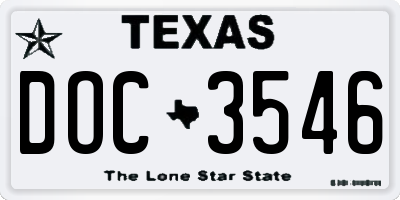 TX license plate DOC3546