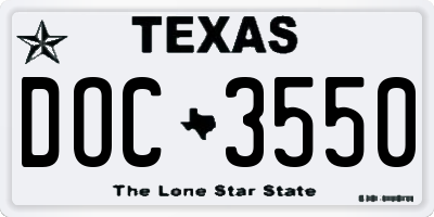 TX license plate DOC3550