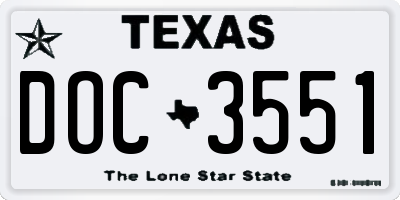 TX license plate DOC3551