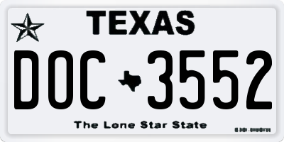 TX license plate DOC3552