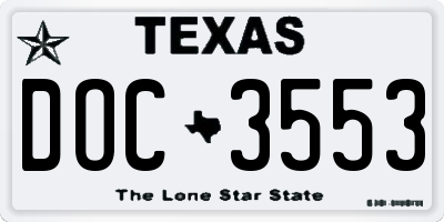 TX license plate DOC3553