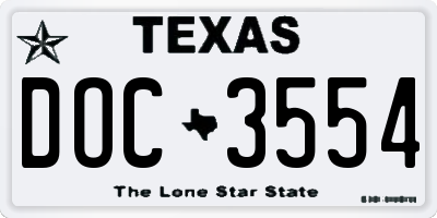 TX license plate DOC3554