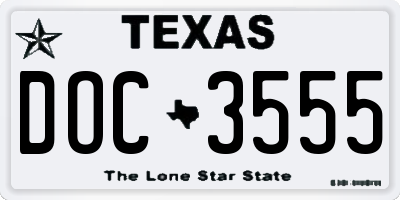 TX license plate DOC3555