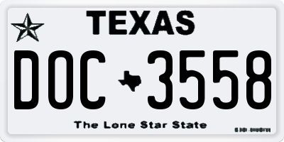 TX license plate DOC3558