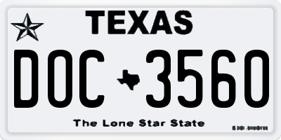 TX license plate DOC3560