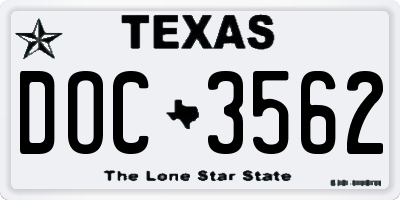 TX license plate DOC3562