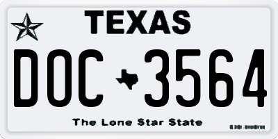 TX license plate DOC3564