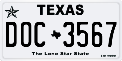TX license plate DOC3567