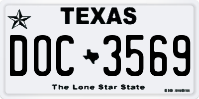 TX license plate DOC3569