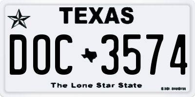 TX license plate DOC3574