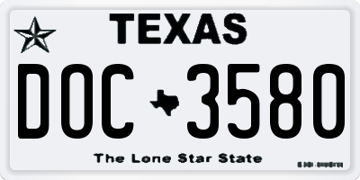 TX license plate DOC3580