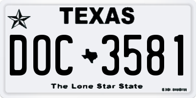 TX license plate DOC3581
