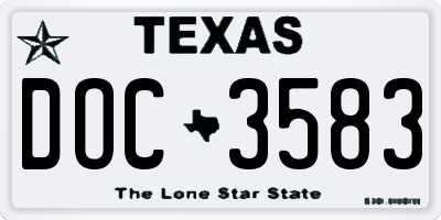 TX license plate DOC3583
