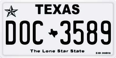 TX license plate DOC3589