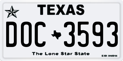 TX license plate DOC3593