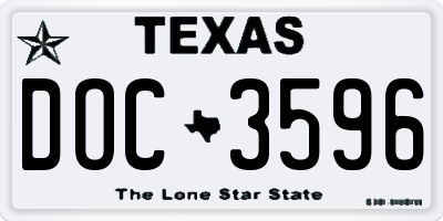TX license plate DOC3596