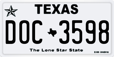 TX license plate DOC3598