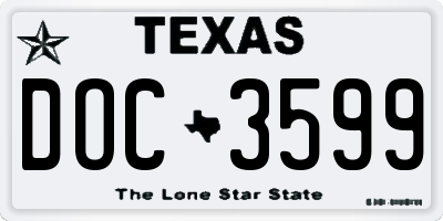 TX license plate DOC3599