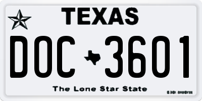 TX license plate DOC3601